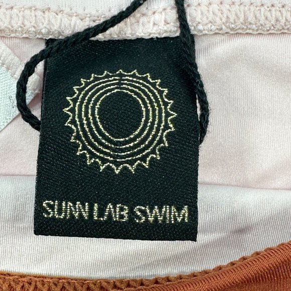 Sun Lab Swim Women's Size Small Swim Bikini Bottom Brown/Pink Tie Side New - Picture 5 of 11